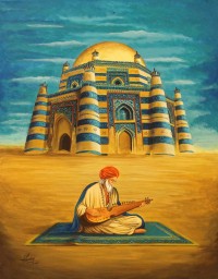 S. A. Noory, Tomb of Shah Rukn-e-Alam, 18 x 24 Inch, Acrylic on Canvas, Figurative Painting, AC-SAN-096